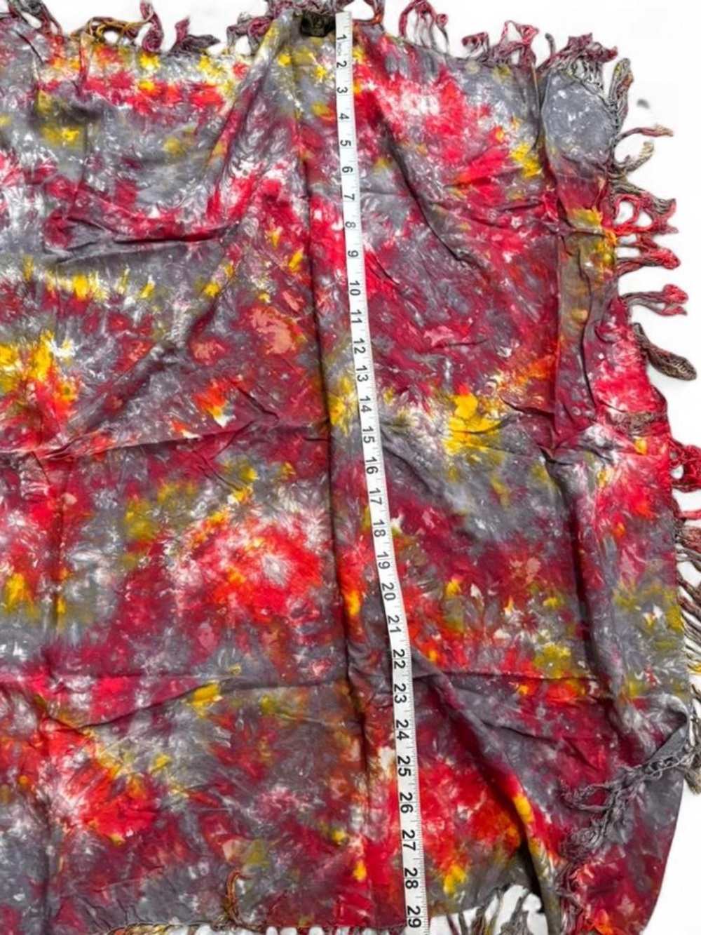 Vintage Y2K tie dye rayon wrap scarf / cover up / multiway top - Picture 5 of 8
